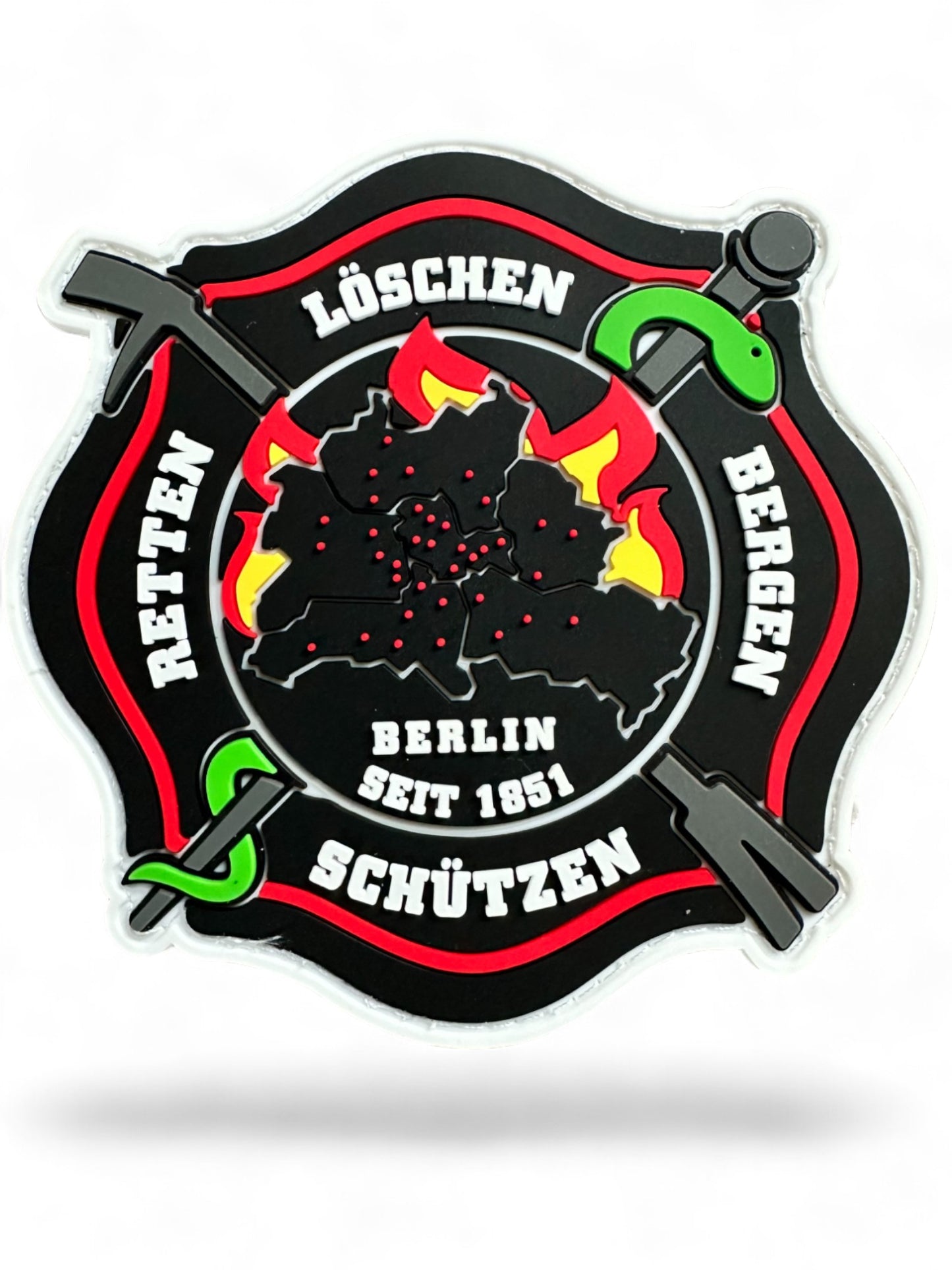 Asklepiosstab mit Schlange / Patch Berlin / Feuerwachen