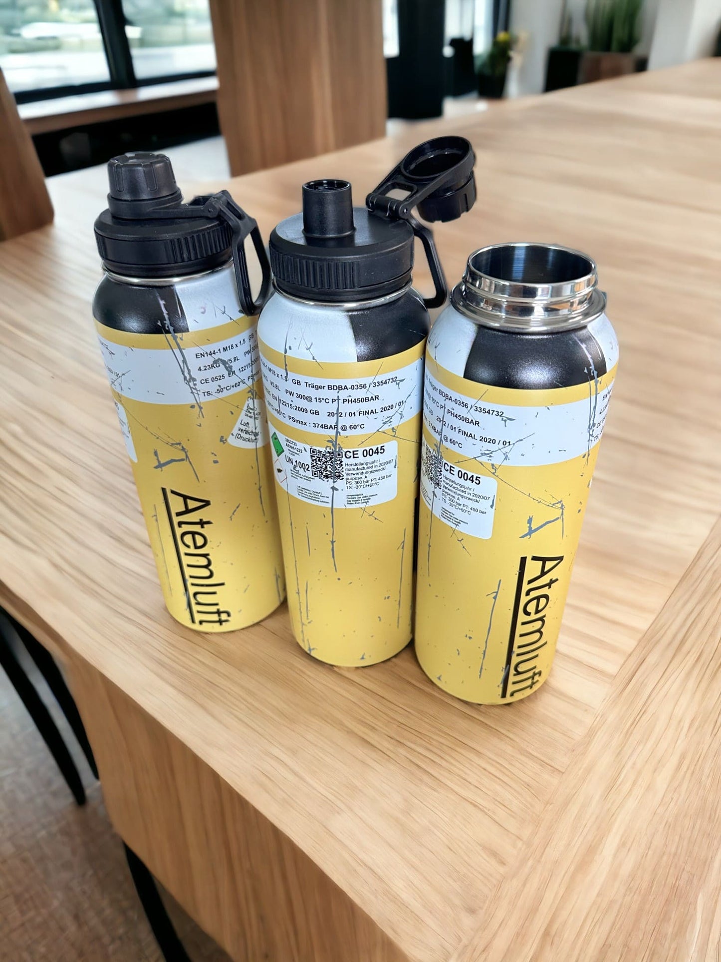 Feuerwehr Trinkflasche Atemluftflaschendesign