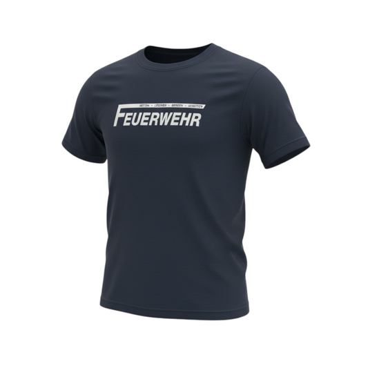 T-Shirt Schriftzug Feuerwehr Retten Löschen Bergen Schützen Merch Fanshop