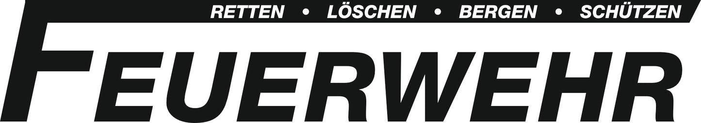 Schriftzug Feuerwehr Retten Löschen Bergen Schützen Patch Logo Haltung