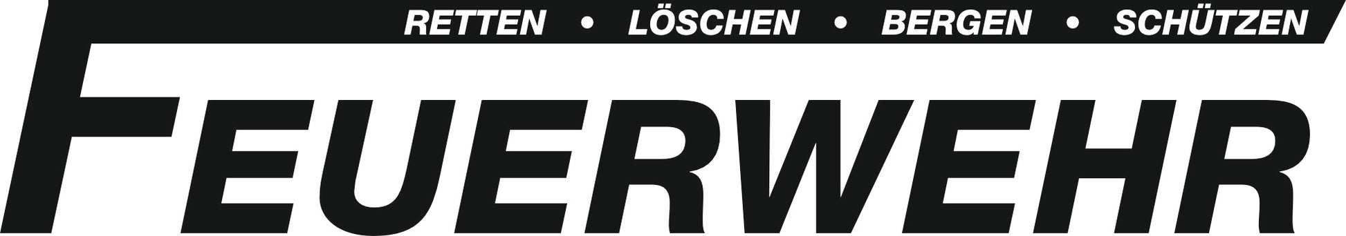 Schriftzug Feuerwehr Retten Löschen Bergen Schützen Patch Logo Haltung